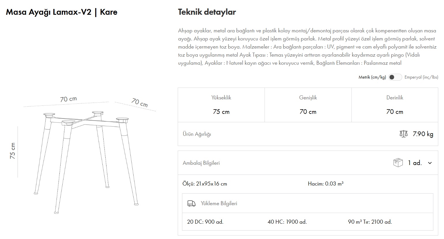 Lamax-V2 Ayak | Kare